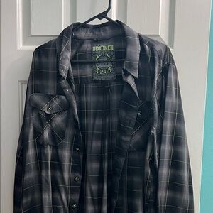 Dixxon Black Plaid Button-Up Shirt